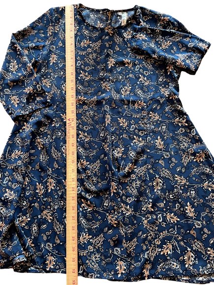 Andree By Unit Women 3/4 Sleeve Tunic Top or Short Dress SZ Medium Blue Paisley - Picture 3 of 6